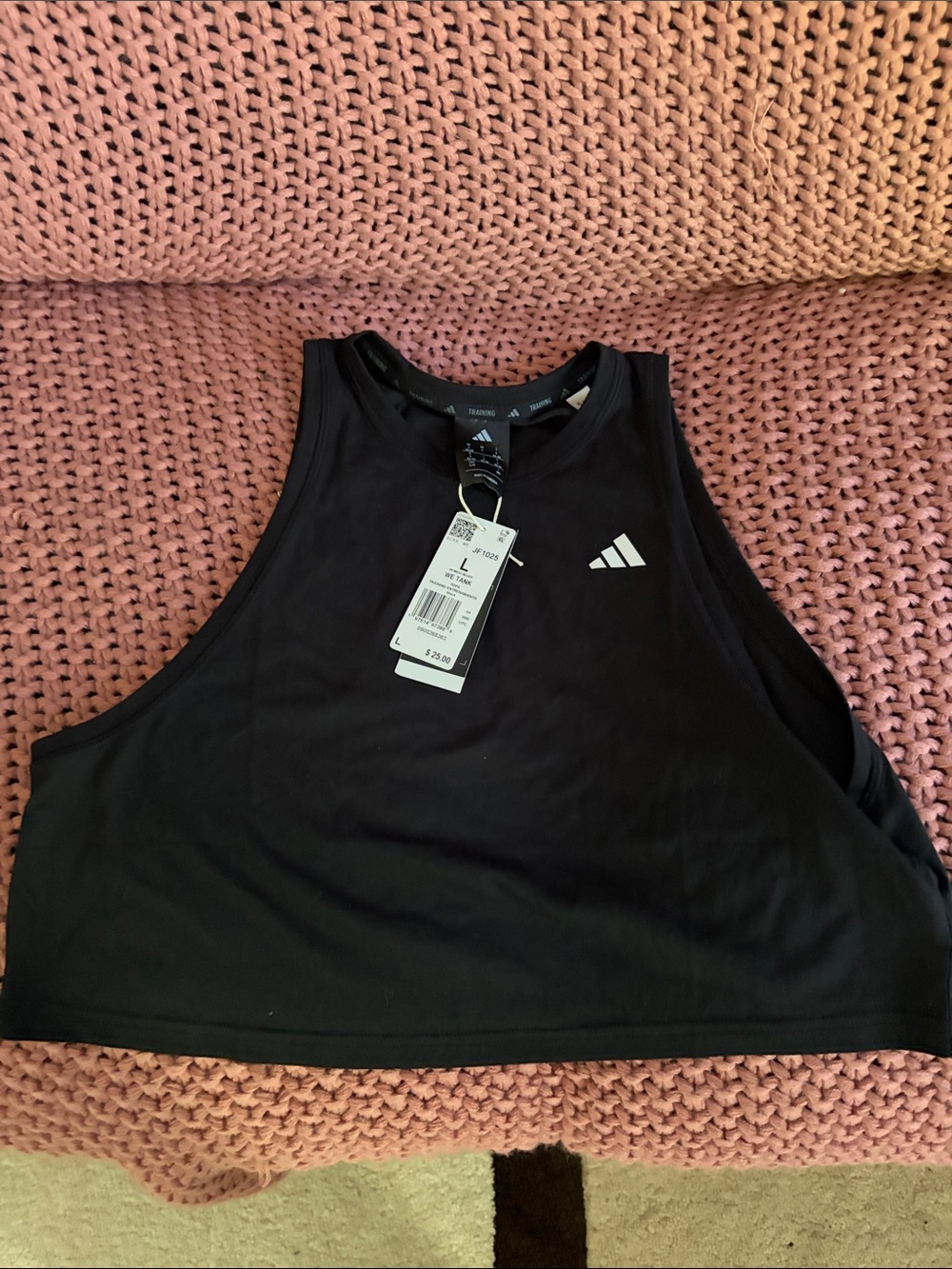 adidas Black Cropped Athletic Tank